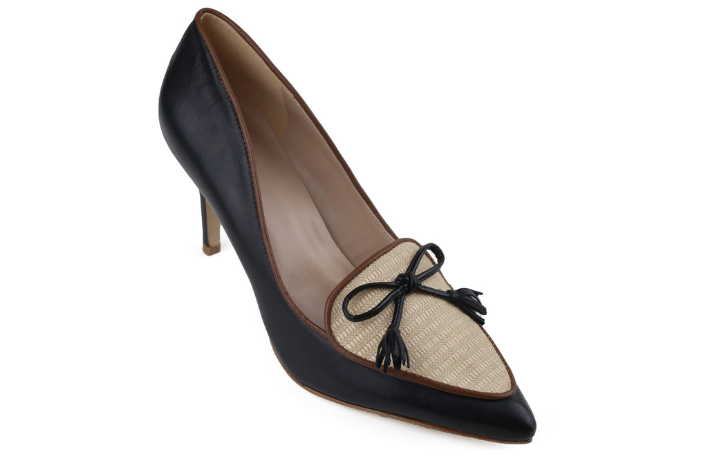 Sapato Filó Salto Médio Preta