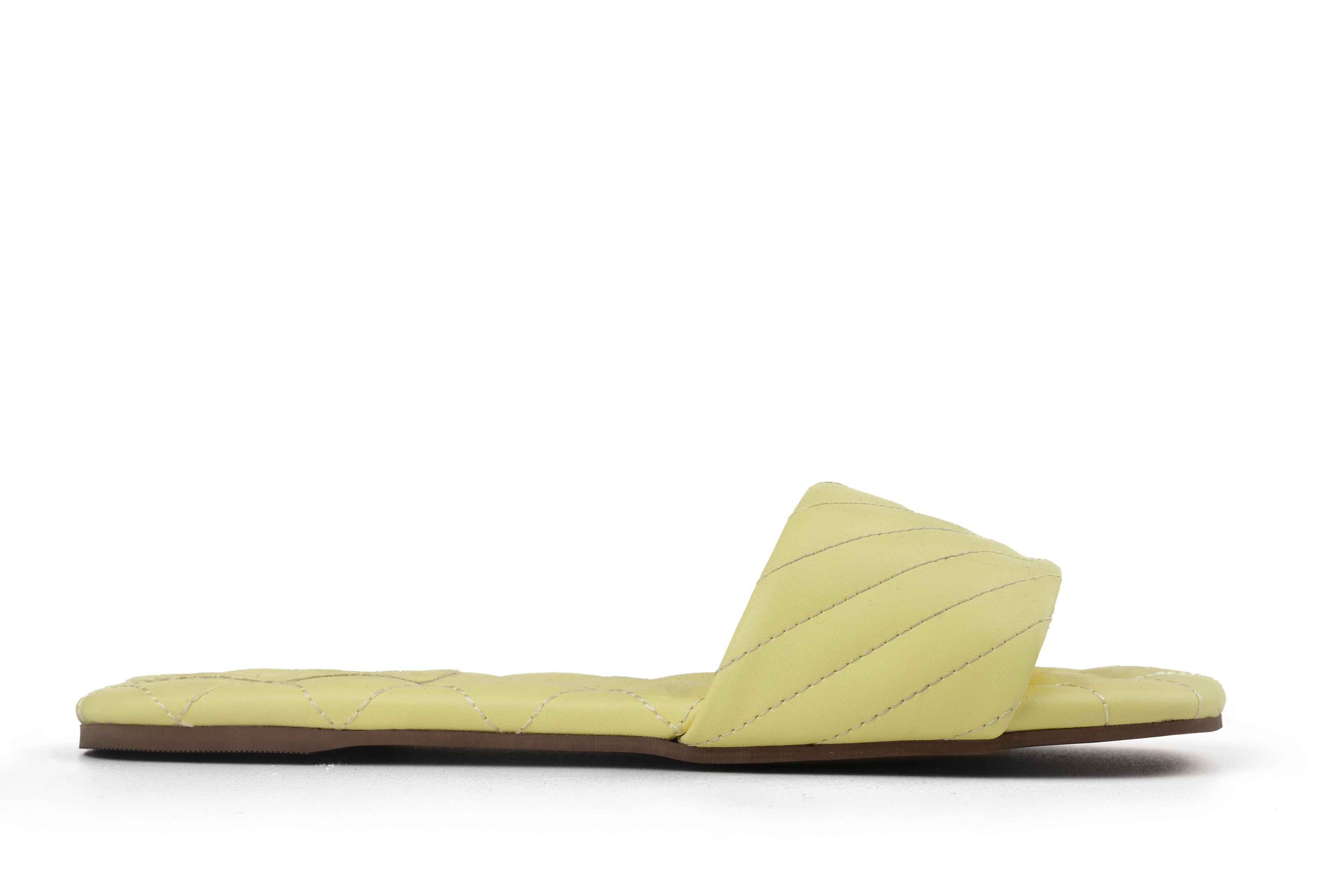 Rasteira Amor  Perfeito Salto Baixo Amarela