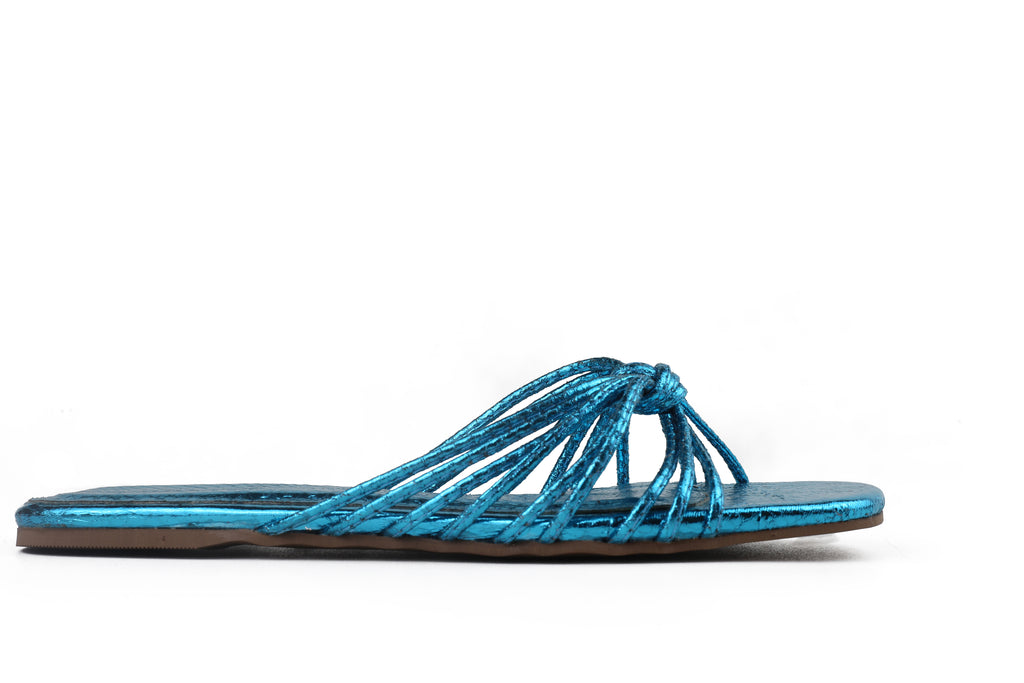 Rasteira Mommy Salto Baixo Azul
