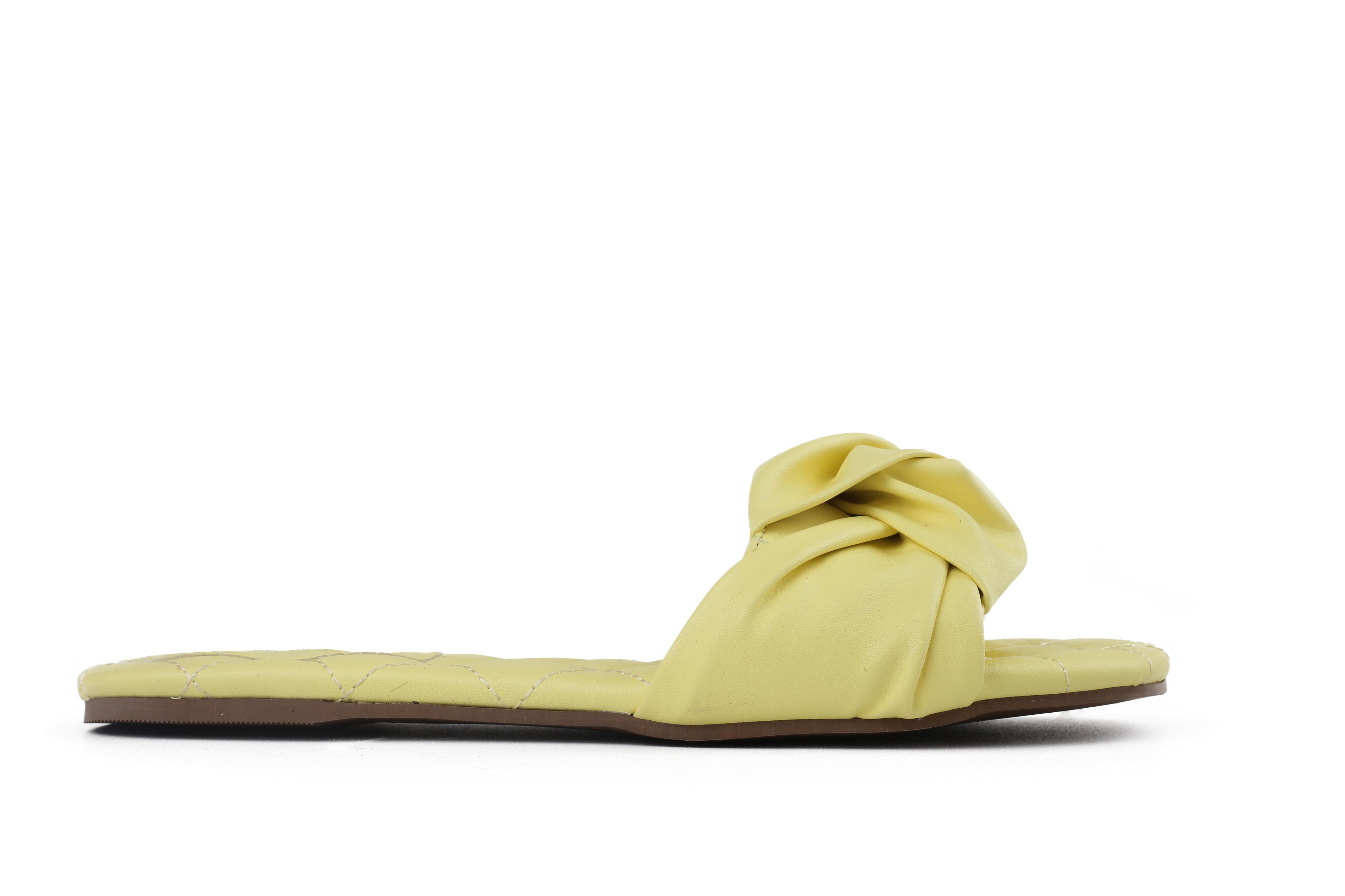 Rasteira Paula Salto Baixo Amarela