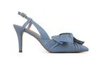 Slingback Beta Salto Médio Azul