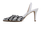 Slingback Izabel Salto Médio Preto e Branco