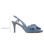 Slingback Beta Salto Médio Azul